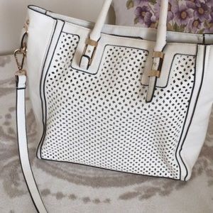 White Laser Cutting Leather Bag